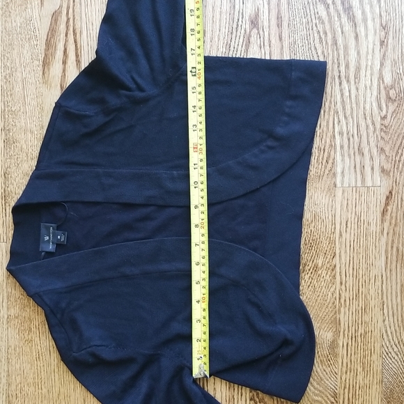 (M) Worthington Short Sleeve Shrug Classic Black Rayon Blend Closet Staple - Picture 5 of 8